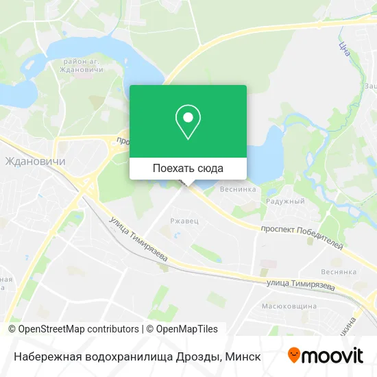 Карта Набережная водохранилища Дрозды