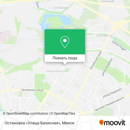 Карта Остановка «Улица Базисная»