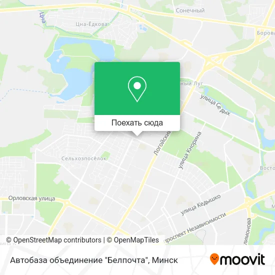 Карта Автобаза объединение "Белпочта"