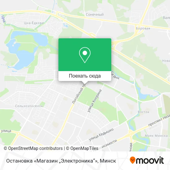 Карта Остановка «Магазин „Электроника“»