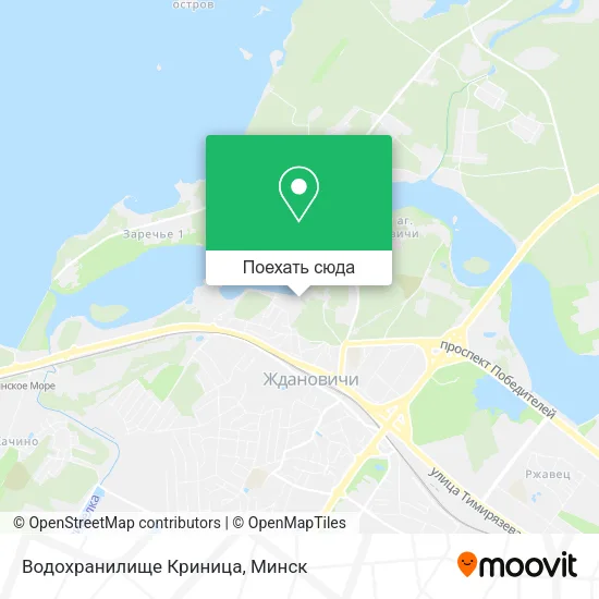 Карта Водохранилище Криница
