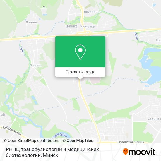 Карта РНПЦ трансфузиологии и медицинских биотехнологий
