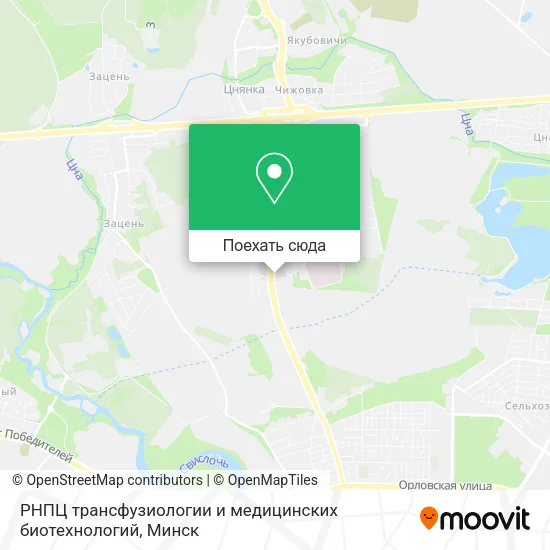 Карта РНПЦ трансфузиологии и медицинских биотехнологий