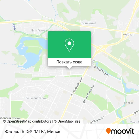 Карта Филиал БГЭУ "МТК"