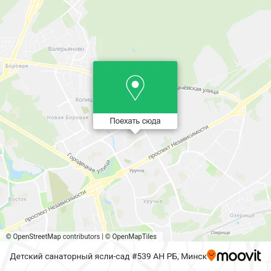 Карта Детский санаторный ясли-сад #539 АН РБ