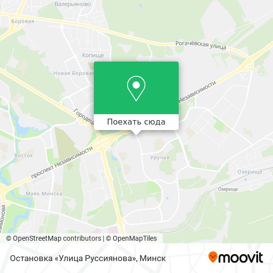 Карта Остановка «Улица Руссиянова»
