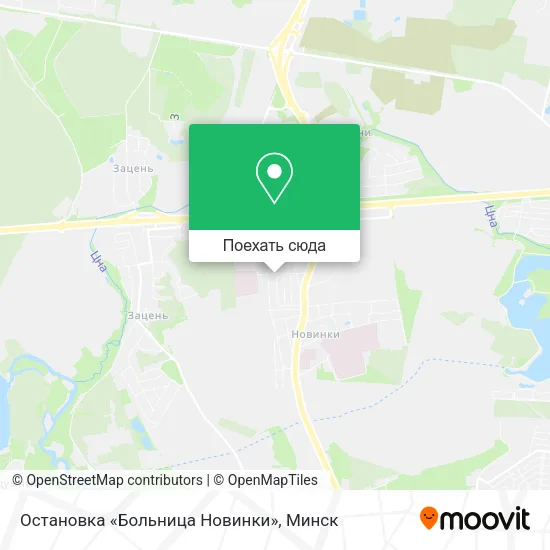 Карта Остановка «Больница Новинки»