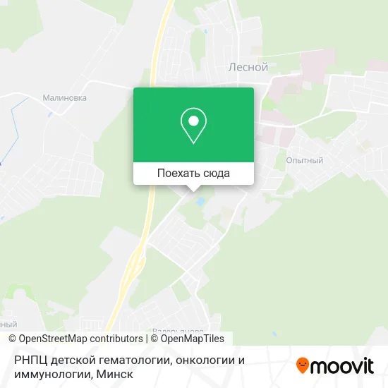 Карта РНПЦ детской гематологии, онкологии и иммунологии