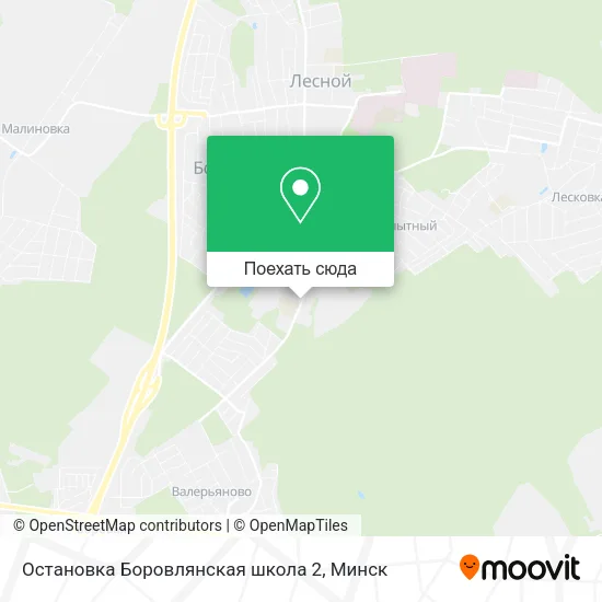 Карта Остановка Боровлянская школа 2