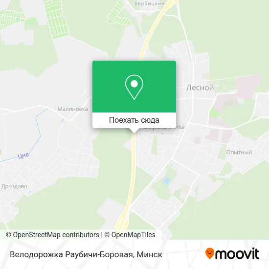 Карта Велодорожка Раубичи-Боровая