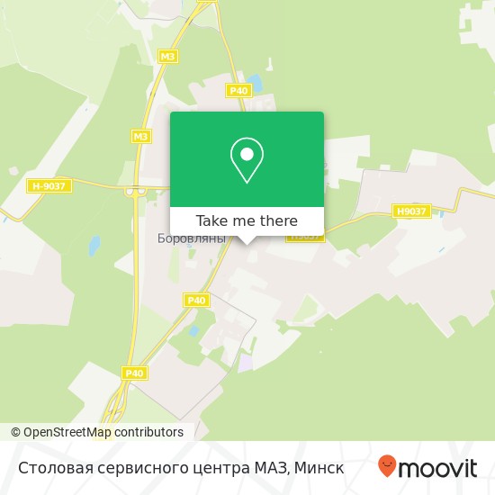 Карта Столовая сервисного центра МАЗ