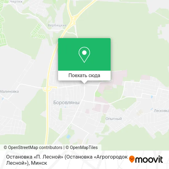 Карта Остановка «П. Лесной» (Остановка «Агрогородок Лесной»)