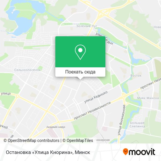 Карта Остановка «Улица Кнорина»