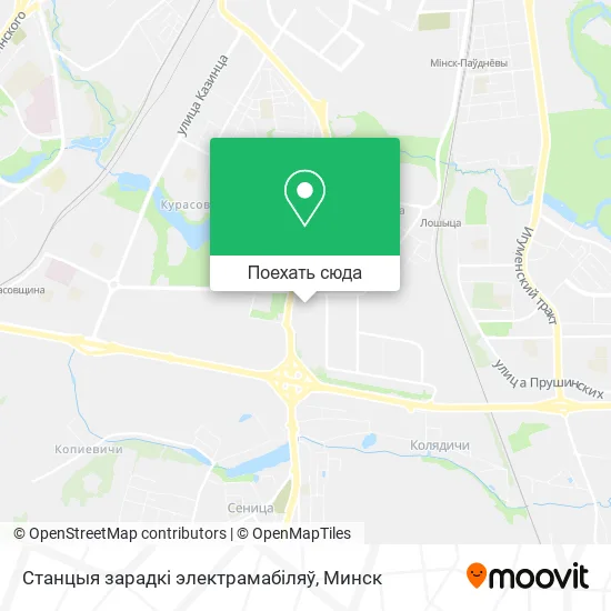 Карта Станцыя зарадкі электрамабіляў