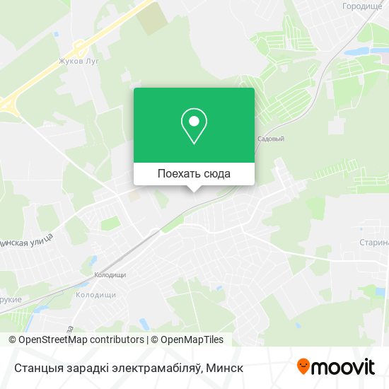 Карта Станцыя зарадкі электрамабіляў