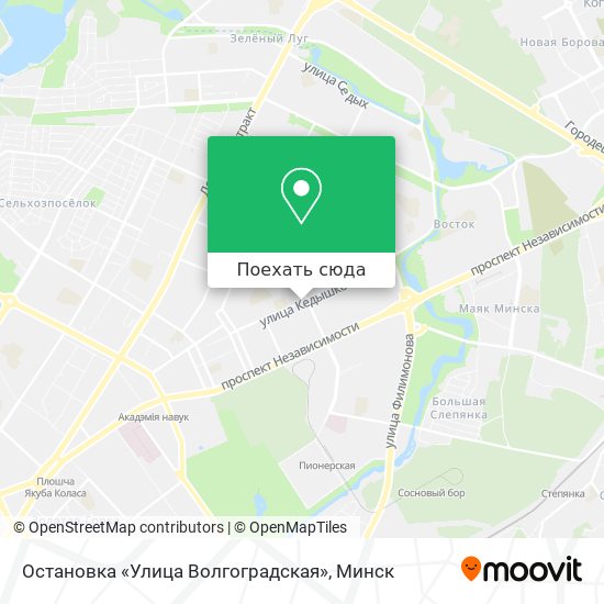 Карта Остановка «Улица Волгоградская»