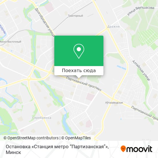 Карта Остановка «Станция метро “Партизанская”»