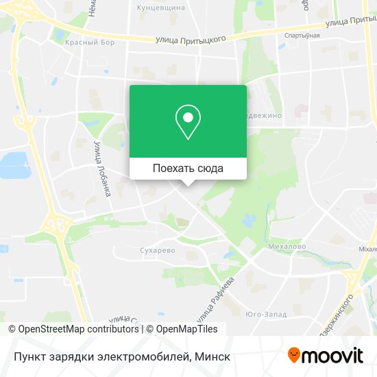 Карта Пункт зарядки электромобилей
