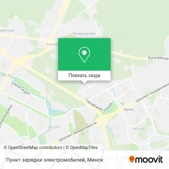 Карта Пункт зарядки электромобилей