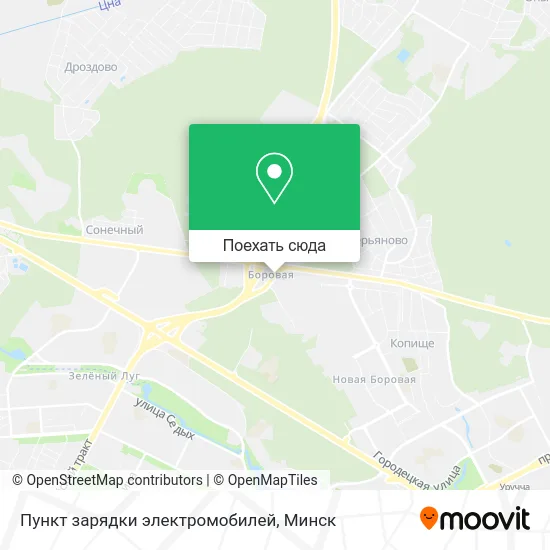 Карта Пункт зарядки электромобилей