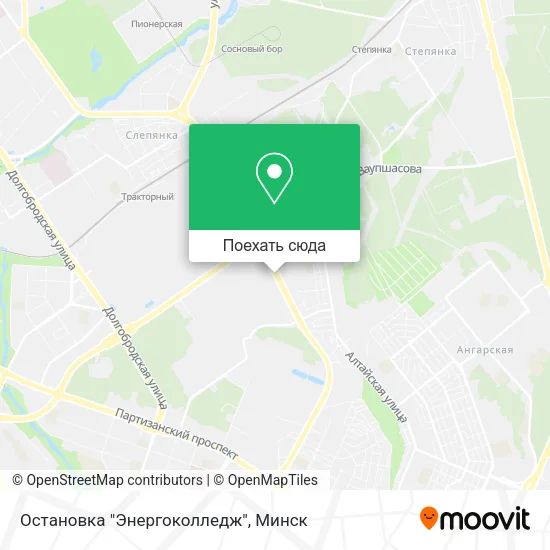 Карта Остановка "Энергоколледж"