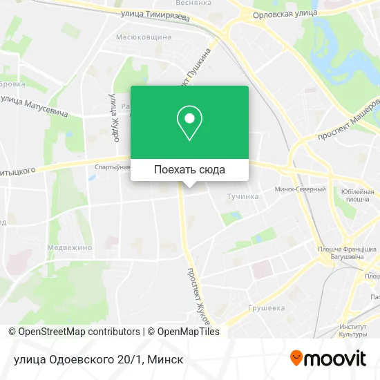 Карта улица Одоевского 20/1