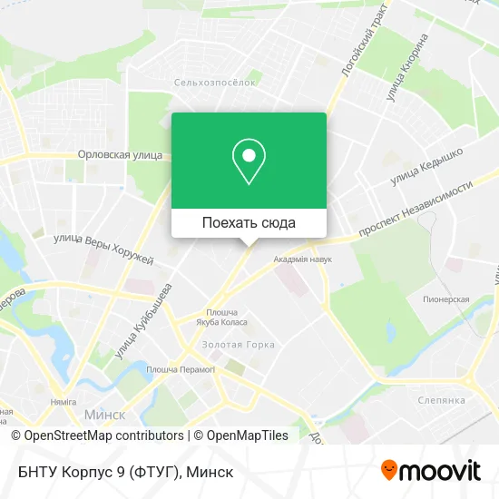 Карта БНТУ Корпус 9 (ФТУГ)
