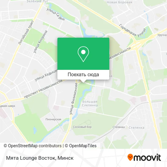 Карта Мята Lounge Восток