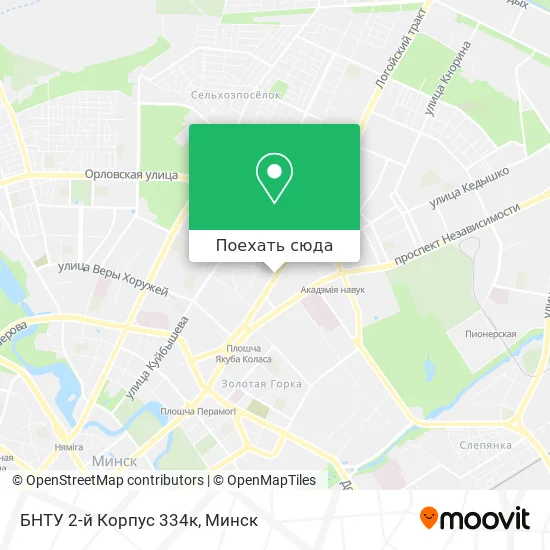 Карта БНТУ 2-й Корпус 334к