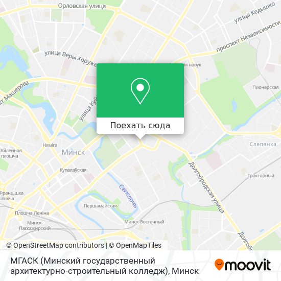 Карта МГАСК (Минский государственный архитектурно-строительный колледж)