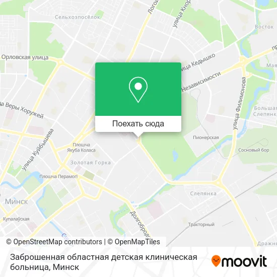 Карта Заброшенная областная детская клиническая больница