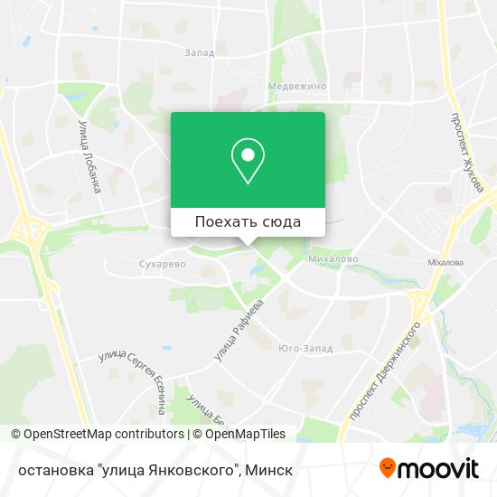 Карта остановка "улица Янковского"