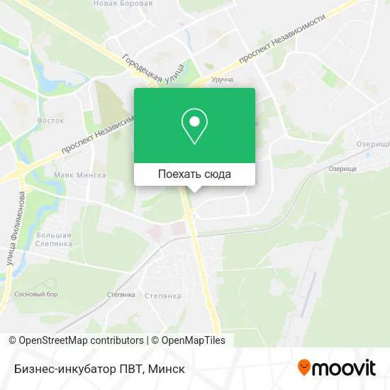 Карта Бизнес-инкубатор ПВТ
