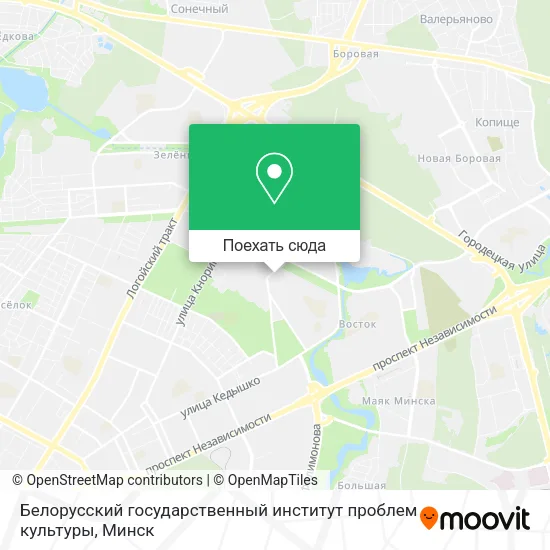 Карта Белорусский государственный институт проблем культуры