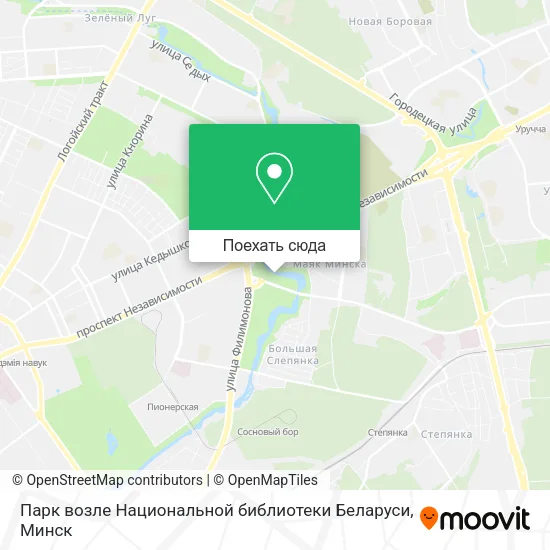 Карта Парк возле Национальной библиотеки Беларуси