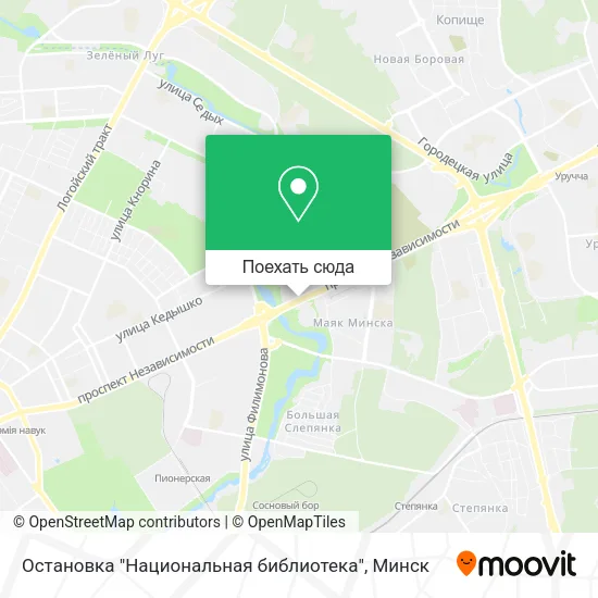 Карта Остановка "Национальная библиотека"