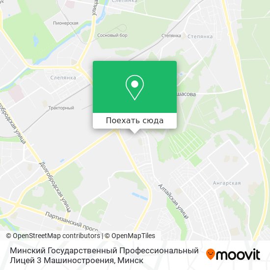 Карта Минский Государственный Профессиональный Лицей 3 Машиностроения