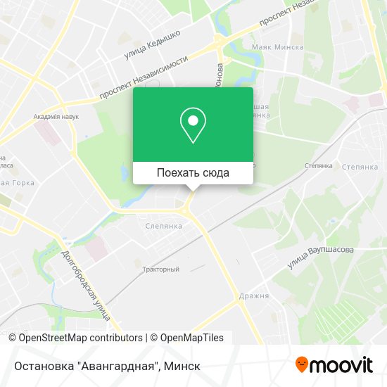 Карта Остановка "Авангардная"