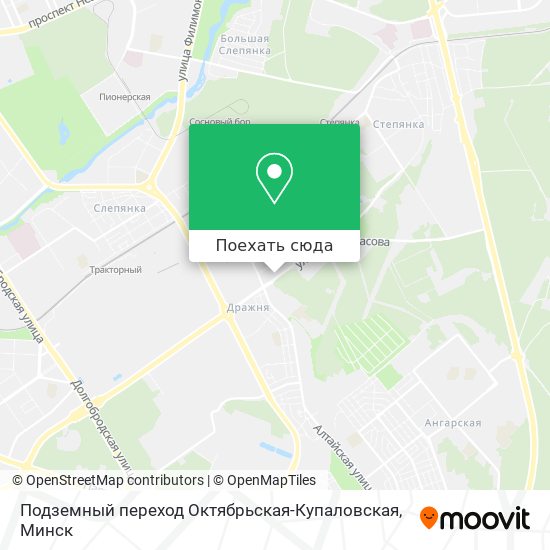 Карта Подземный переход Октябрьская-Купаловская