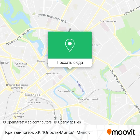 Карта Крытый каток ХК "Юность-Минск"