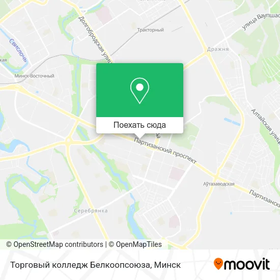 Карта Торговый колледж Белкоопсоюза