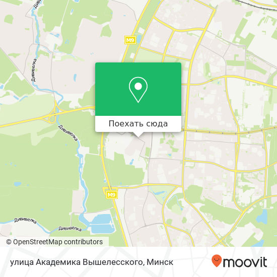 Карта улица Академика Вышелесского