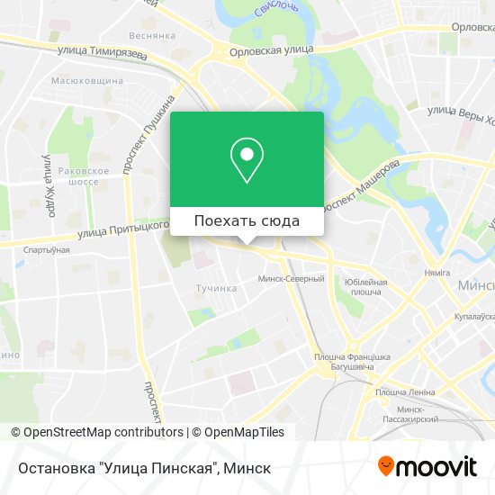 Карта Остановка "Улица Пинская"