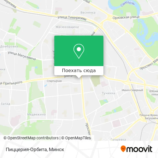 Карта Пиццерия-Орбита