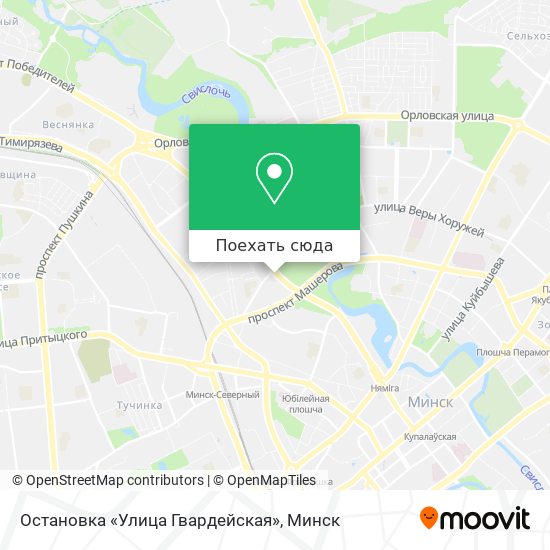 Карта Остановка «Улица Гвардейская»