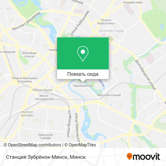 Карта Станция Зубрёнок-Минск