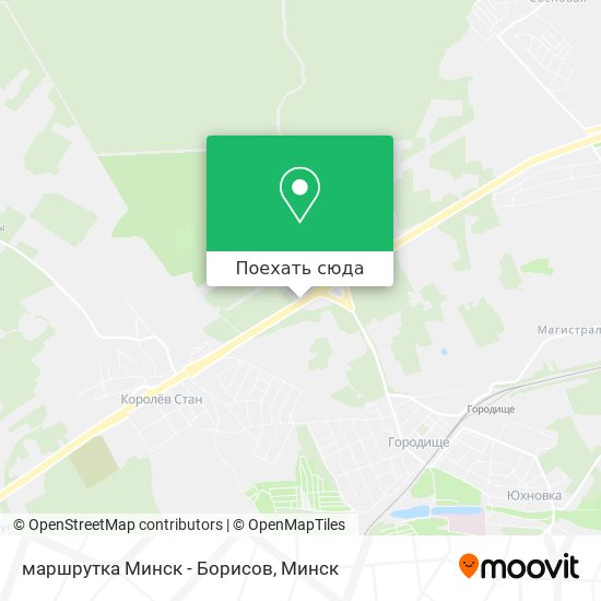 Карта маршрутка Минск - Борисов