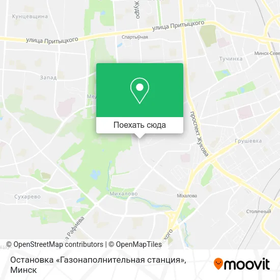 Карта Остановка «Газонаполнительная станция»