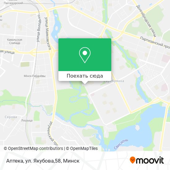 Карта Аптека, ул. Якубова,58