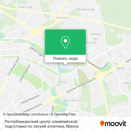 Карта Республиканский центр олимпийской подготовки по легкой атлетике